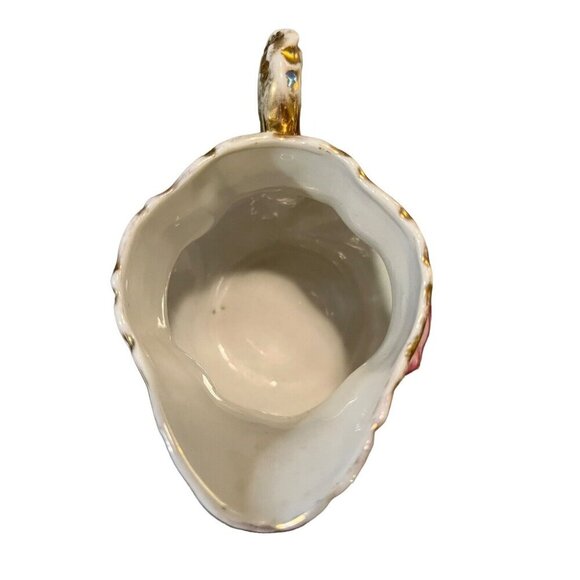 Antique Cabbage Rose with Bead Textured Design Small Creamer and Sugar Bowl - Picture 6 of 16